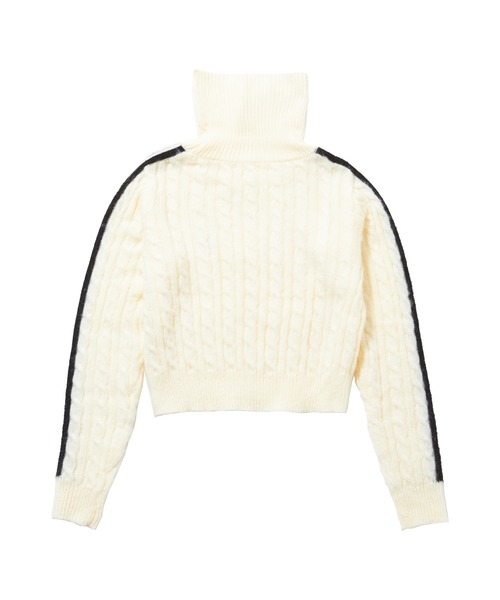 FCMM(エフシーエムエム)の「【日本限定アイテム】LINED CABLE KNIT SWEATER/ラインケーブルニットセーター(ニット/セーター・レディース・アイボリー/ブラック/グレー・MEDIUM/SMALL)」の15枚目の写真