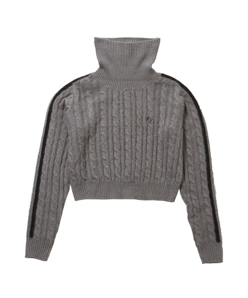 FCMM(エフシーエムエム)の「【日本限定アイテム】LINED CABLE KNIT SWEATER/ラインケーブルニットセーター(ニット/セーター・レディース・アイボリー/ブラック/グレー・MEDIUM/SMALL)」の10枚目の写真