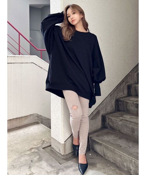 GYDA(ジェイダ)の「ハイウエスト ボタン ダメージ ケミカル カラースキニーパンツ(その他パンツ・レディース・ベージュ/ライトグレー・SMALL/MEDIUM/X-SMALL)」の11枚目の写真