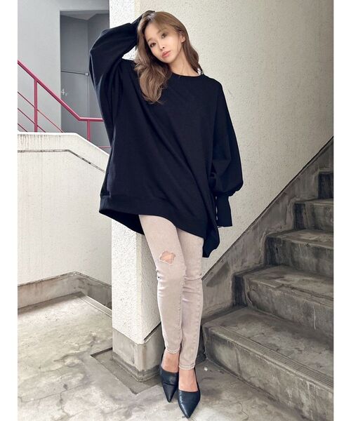 GYDA(ジェイダ)の「ハイウエスト ボタン ダメージ ケミカル カラースキニーパンツ(その他パンツ・レディース・ベージュ/ライトグレー・SMALL/MEDIUM/X-SMALL)」の12枚目の写真