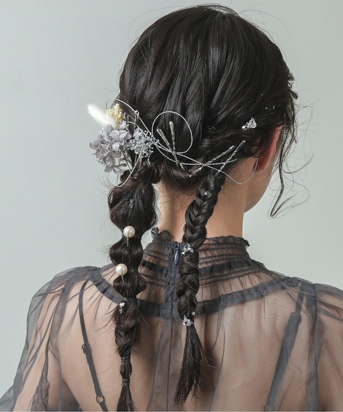 Kana(カナ)の「ドライフラワー 金箔 パール Uピン ヘアピン パーティ ヘアアレンジ 結婚式 お呼ばれ オケージョン(ヘアピン・レディース・ゴールド/シルバー・フリー)」の11枚目の写真