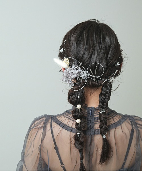 Kana(カナ)の「ドライフラワー 金箔 パール Uピン ヘアピン パーティ ヘアアレンジ 結婚式 お呼ばれ オケージョン(ヘアピン・レディース・ゴールド/シルバー・フリー)」の10枚目の写真