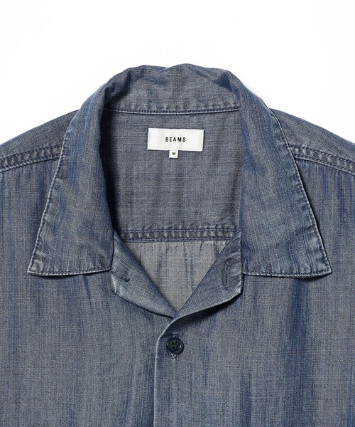 BEAMS(ビームス)の「BEAMS / デニム クロップド シャツ(シャツ/ブラウス・メンズ・ブルー/インディゴブルー・S/M/XL/L)」の4枚目の写真