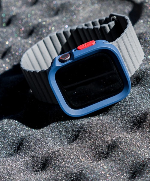 zandy（ズィーアンドワイ）の「zandy ズィーアンドワイ Apple Watch ケース＆ベルトセット マットタイプ【スクエアソフトフレーム】 アップルウォッチカバー& レザーループ 皮革ベルト /// set1（デジタル腕時計・メンズ・レッド系その他/オレンジ系その他/イエロー× ブルー/ブラック×ブラック/グリーン/ネイビー/ブルーグレー/ウッド/ラスタ/ブラック×レッド/ホワイト×ブルー/クリア/ブラウン系その他・S/M）」の5枚目の写真