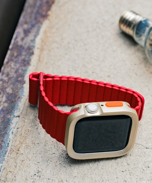 zandy（ズィーアンドワイ）の「zandy ズィーアンドワイ Apple Watch ケース＆ベルトセット マットタイプ【スクエアソフトフレーム】 アップルウォッチカバー& レザーループ 皮革ベルト /// set1（デジタル腕時計・メンズ・レッド系その他/オレンジ系その他/イエロー× ブルー/ブラック×ブラック/グリーン/ネイビー/ブルーグレー/ウッド/ラスタ/ブラック×レッド/ホワイト×ブルー/クリア/ブラウン系その他・S/M）」の19枚目の写真