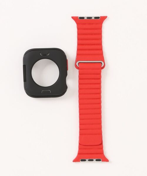 zandy（ズィーアンドワイ）の「zandy ズィーアンドワイ Apple Watch ケース＆ベルトセット マットタイプ【スクエアソフトフレーム】 アップルウォッチカバー& レザーループ 皮革ベルト /// set1（デジタル腕時計・メンズ・レッド系その他/オレンジ系その他/イエロー× ブルー/ブラック×ブラック/グリーン/ネイビー/ブルーグレー/ウッド/ラスタ/ブラック×レッド/ホワイト×ブルー/クリア/ブラウン系その他・S/M）」の15枚目の写真