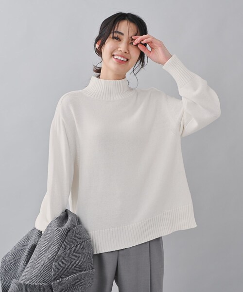 XL〜3L　アンタイトル　HAND WASH　コットンニット　長袖　白　春ニット XL〜3L アンタイトル HAND WASH コットンニット 長袖 白 UNTITLED