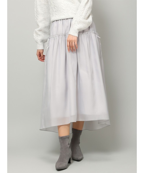 MISCH MASCH（ミッシュマッシュ）の「サイドリボンギャザーラメスカート/MM347218（スカート・レディース・ピンク/ライトグレー/ブラック・S/M）」の15枚目の写真