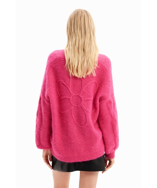 Desigual(デシグアル)の「マーガレット オーバーサイズカーディガン(ニット/セーター・レディース・レッド・S/L)」の4枚目の写真
