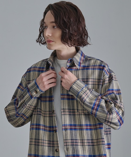 Revo.（レボ）の「【Revo.】ヘビーウェイトチェックロングスリーブシャツ/メンズ（シャツ/ブラウス・メンズ・ネイビー/ブラック/ナチュラル・M/L）」の19枚目の写真