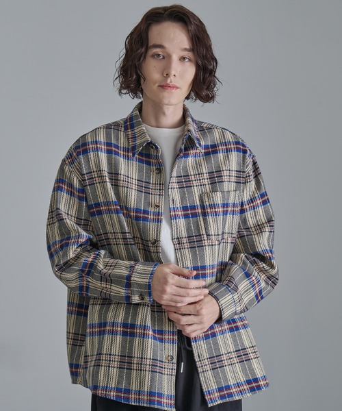 Revo.（レボ）の「【Revo.】ヘビーウェイトチェックロングスリーブシャツ/メンズ（シャツ/ブラウス・メンズ・ネイビー/ブラック/ナチュラル・M/L）」の21枚目の写真