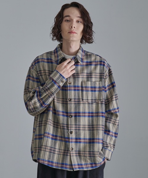 Revo.（レボ）の「【Revo.】ヘビーウェイトチェックロングスリーブシャツ/メンズ（シャツ/ブラウス・メンズ・ネイビー/ブラック/ナチュラル・M/L）」の10枚目の写真