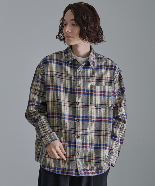 Revo.（レボ）の「【Revo.】ヘビーウェイトチェックロングスリーブシャツ/メンズ（シャツ/ブラウス・メンズ・ネイビー/ブラック/ナチュラル・M/L）」の11枚目の写真