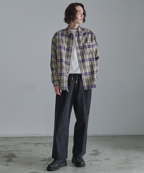 Revo.（レボ）の「【Revo.】ヘビーウェイトチェックロングスリーブシャツ/メンズ（シャツ/ブラウス・メンズ・ネイビー/ブラック/ナチュラル・M/L）」の9枚目の写真