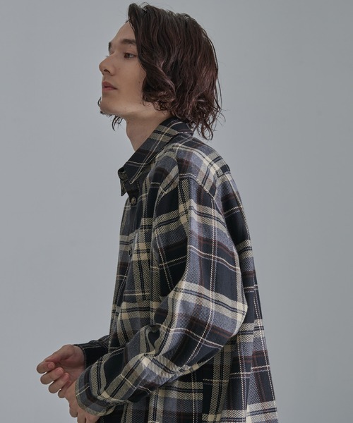 Revo.（レボ）の「【Revo.】ヘビーウェイトチェックロングスリーブシャツ/メンズ（シャツ/ブラウス・メンズ・ネイビー/ブラック/ナチュラル・M/L）」の16枚目の写真