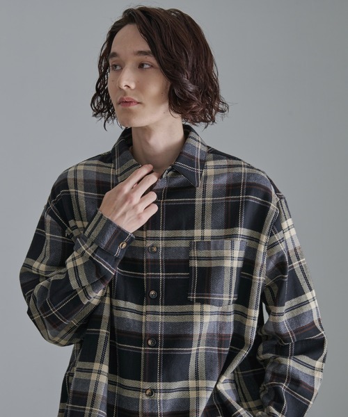 Revo.（レボ）の「【Revo.】ヘビーウェイトチェックロングスリーブシャツ/メンズ（シャツ/ブラウス・メンズ・ネイビー/ブラック/ナチュラル・M/L）」の17枚目の写真