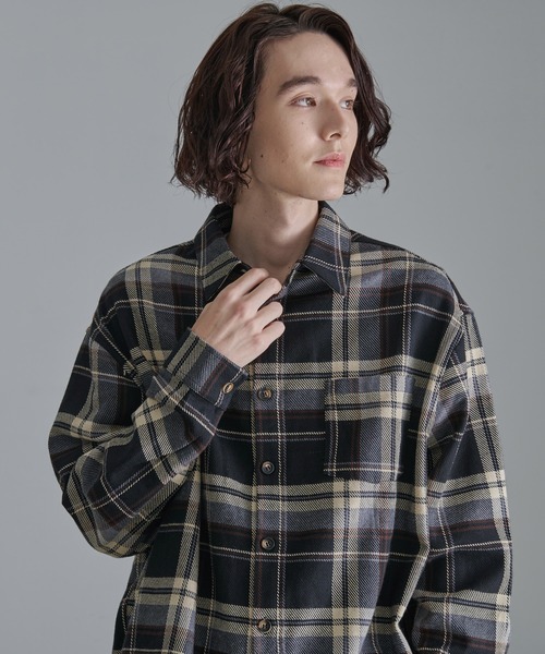 Revo.（レボ）の「【Revo.】ヘビーウェイトチェックロングスリーブシャツ/メンズ（シャツ/ブラウス・メンズ・ネイビー/ブラック/ナチュラル・M/L）」の18枚目の写真