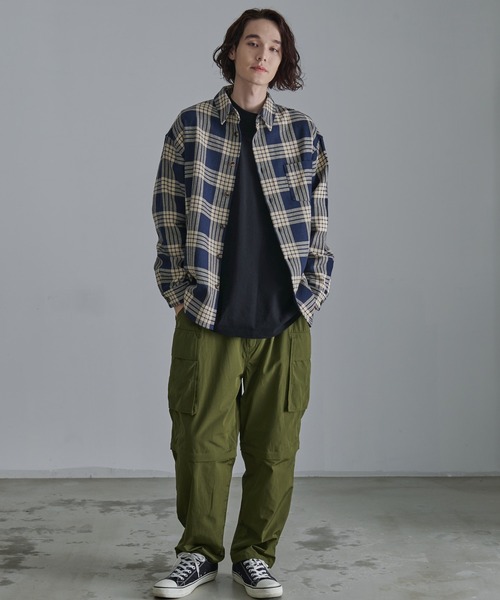 Revo.（レボ）の「【Revo.】ヘビーウェイトチェックロングスリーブシャツ/メンズ（シャツ/ブラウス・メンズ・ネイビー/ブラック/ナチュラル・M/L）」の14枚目の写真
