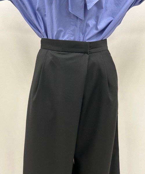 PUAL CE CIN（ピュアルセシン）の「TRマーベルトワイドパンツ（スラックス・レディース・ブラック/ネイビー/オフホワイト・FREE）」の6枚目の写真