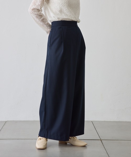 PUAL CE CIN（ピュアルセシン）の「TRマーベルトワイドパンツ（スラックス・レディース・ブラック/ネイビー/オフホワイト・FREE）」の22枚目の写真