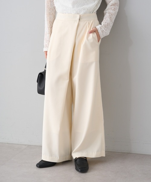 PUAL CE CIN（ピュアルセシン）の「TRマーベルトワイドパンツ（スラックス・レディース・ブラック/ネイビー/オフホワイト・FREE）」の13枚目の写真