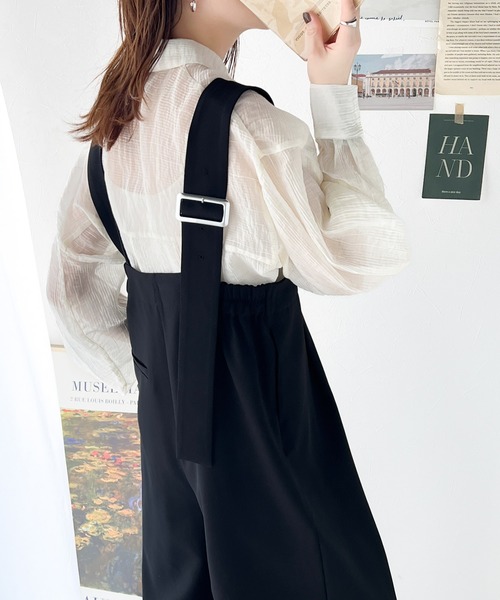 classicalelf(クラシカルエルフ)の「大人のワイドストレート。アシメバックルベルトサロペット(サロペット/オーバーオール・レディース・アイボリー/ブラック/チャコールグレー・LARGE/SMALL/X-LARGE/MEDIUM)」の10枚目の写真