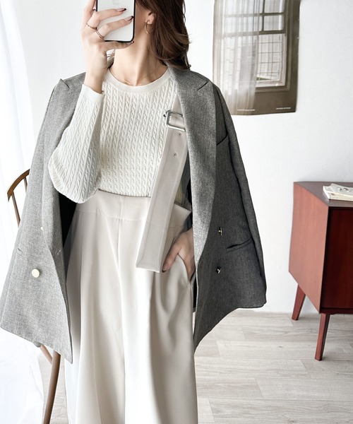 classicalelf(クラシカルエルフ)の「大人のワイドストレート。アシメバックルベルトサロペット(サロペット/オーバーオール・レディース・アイボリー/ブラック/チャコールグレー・LARGE/SMALL/X-LARGE/MEDIUM)」の9枚目の写真