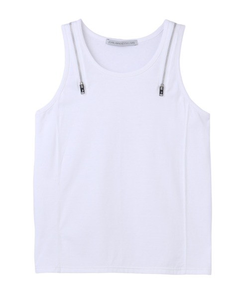 JOHN LAWRENCE SULLIVAN（ジョンローレンスサリバン）の「ZIPPED TANK-TOP（Tシャツ/カットソー・メンズ・ブラック/ホワイト/ピンク・LARGE/MEDIUM/SMALL）」の2枚目の写真