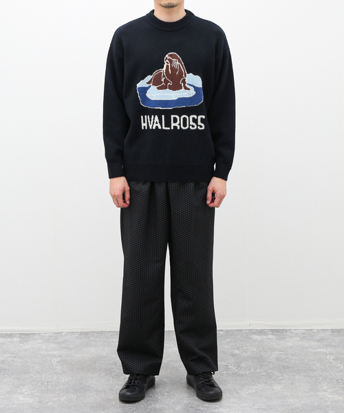 EDIFICE LA BOUCLE（エディフィスラブークル）の「【HH for LA BOUCLE】別注 ANIMAL KNIT (HVALROSS)（ニット/セーター・メンズ・ブラック/イエロー・MEDIUM/LARGE）」の3枚目の写真