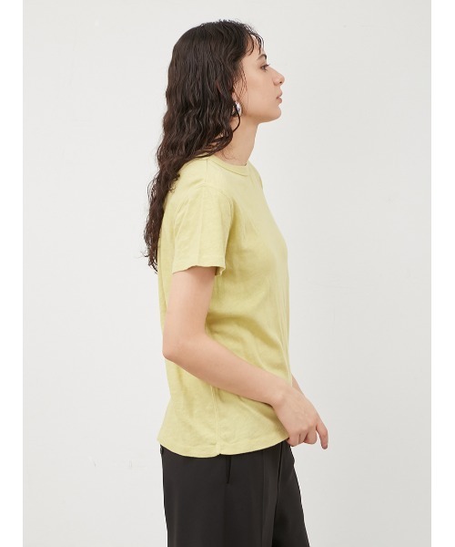 Mila Owen(ミラオーウェン)の「UsedライクコンパクトスラブTシャツ【マシーンウォッシャブル】(Tシャツ/カットソー・レディース・ホワイト/ピンク/イエロー/チャコールグレー・0/1)」の8枚目の写真