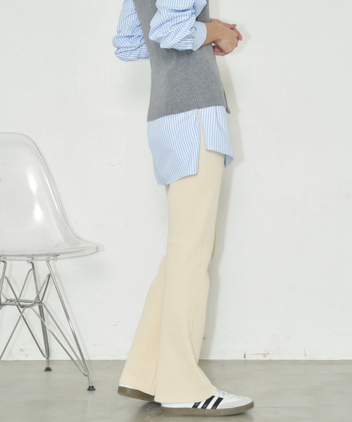 Auntie Rosa Holiday（アンティローザホリデー）の「セミフレアニットリブフレアパンツ / サイズ展開あり（その他パンツ・レディース・グレー系/ベージュ系/アイボリー/ブラック・MEDIUM/SMALL）」の11枚目の写真