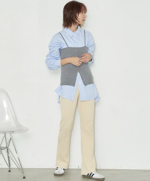 Auntie Rosa Holiday（アンティローザホリデー）の「セミフレアニットリブフレアパンツ / サイズ展開あり（その他パンツ・レディース・グレー系/ベージュ系/アイボリー/ブラック・MEDIUM/SMALL）」の6枚目の写真