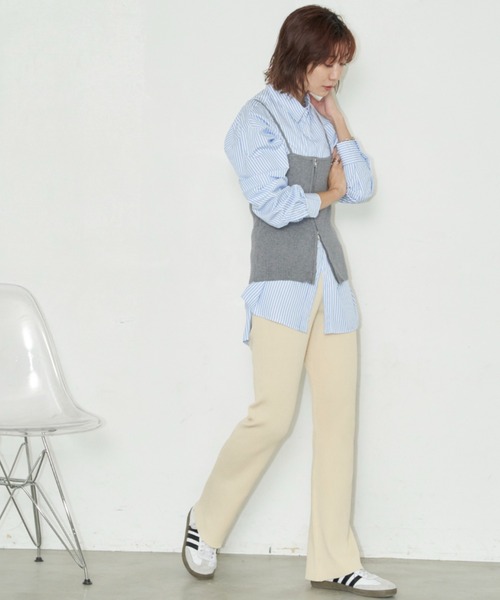 Auntie Rosa Holiday（アンティローザホリデー）の「セミフレアニットリブフレアパンツ / サイズ展開あり（その他パンツ・レディース・グレー系/ベージュ系/アイボリー/ブラック・MEDIUM/SMALL）」の7枚目の写真