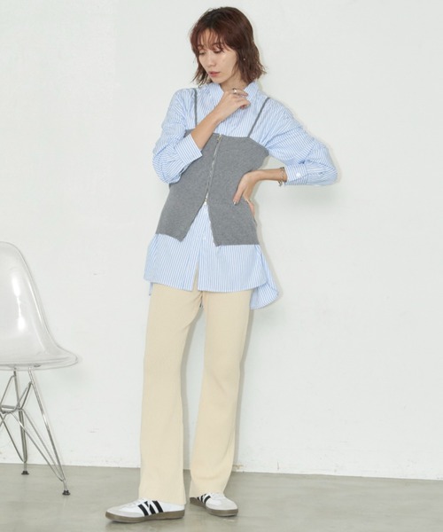 Auntie Rosa Holiday（アンティローザホリデー）の「セミフレアニットリブフレアパンツ / サイズ展開あり（その他パンツ・レディース・グレー系/ベージュ系/アイボリー/ブラック・MEDIUM/SMALL）」の9枚目の写真