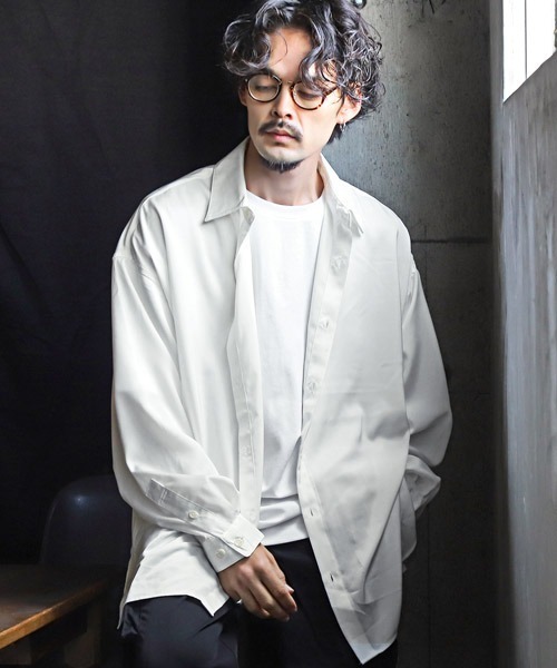 サテンビッグシャツ サテンビッグシャツ(silver) | 【公式】NAKAGAMI ONLINE SHOP