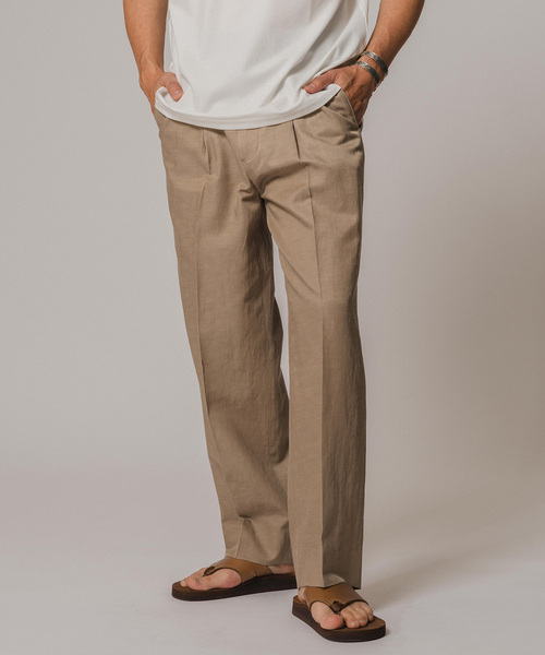 EDIFICE（エディフィス）の「キュプラ/コットン/リネン ツイルパンツ