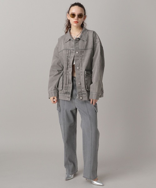 FOREVER 21（フォーエバー トゥエンティーワン）の「【2024SS】ビックシルエットＧジャン（デニムジャケット・レディース・ブラック/ライトブルー・FREE）」の22枚目の写真