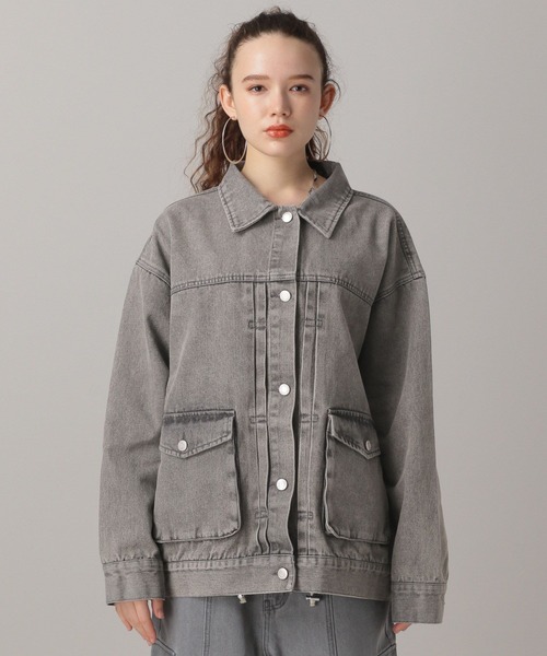 FOREVER 21（フォーエバー トゥエンティーワン）の「【2024SS】ビックシルエットＧジャン（デニムジャケット・レディース・ブラック/ライトブルー・FREE）」の20枚目の写真