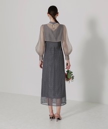 Leja（レジャ）の「【LEJA】パールネックパフスリーブボレロ格子レース