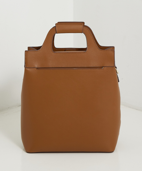 LOWELL things(ロウェル シングス)の「Tisser/レザーメッシュトートバッグ L/バケットバッグ/バケツバッグ(トートバッグ・レディース・アイボリー/ブラウン・フリー)」の3枚目の写真