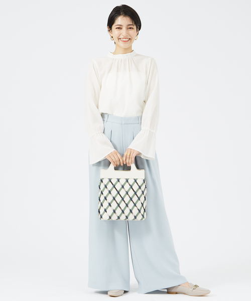 LOWELL things(ロウェル シングス)の「Tisser/レザーメッシュトートバッグ L/バケットバッグ/バケツバッグ(トートバッグ・レディース・アイボリー/ブラウン・フリー)」の10枚目の写真