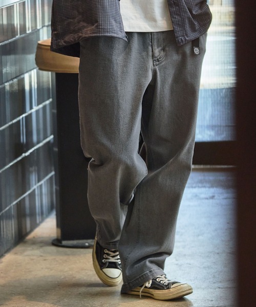 THE CRAFT CREW PRODUCTS（ザクラフトクループロダクツ）の「ウェービングベルト ワイドテーパード ストレッチ クライミングパンツ【THE CRAFT CREW PRODUCTS】（デニムパンツ・メンズ・ナチュラル/ブラック/カーキ/サックスブルー/ベージュ/インディゴブルー/チャコール/モカ/ライトグレー・S/M/L）」の2枚目の写真