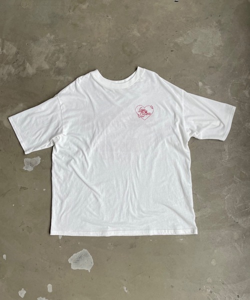 SHAGGIE(シャギー)の「ワンポイント刺繍/バックプリントビッグシルエット半袖Tシャツ(Tシャツ/カットソー・レディース・ホワイト/グレー/ピンク・FREE)」の7枚目の写真