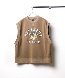 NO WAY（ノーウェイ）の「/ピグメント加工 クラックプリント裏毛スウェットクルーネックベスト（ベスト）」