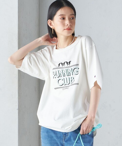 Champion(チャンピオン)の「【SHIPS別注】Champion:プリント TEE 24SS ◇(Tシャツ/カットソー・レディース・ホワイト/ベージュ系/グリーン・SMALL/MEDIUM)」の15枚目の写真