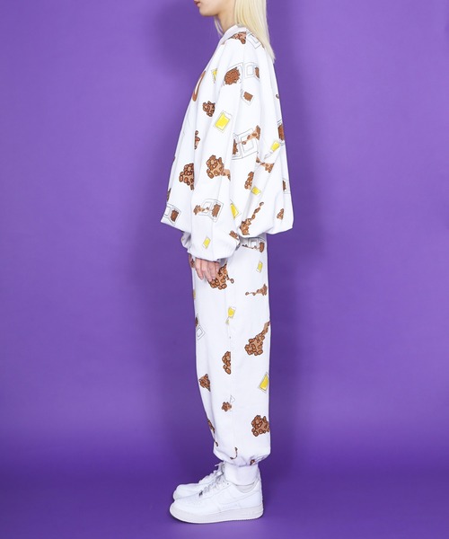 フード総柄スウェット(ONIGIRI・YAKINIKU・NATTO）（スウェット