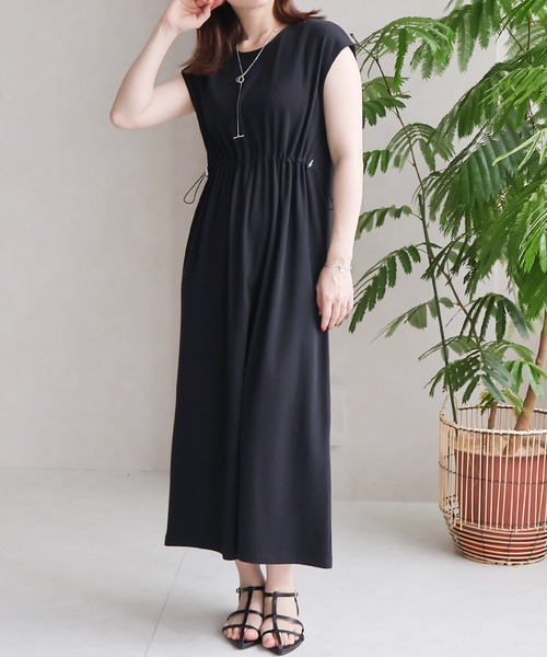 Social GIRL（ソーシャルガール）の「ウエストドロストワンピース（ワンピース・レディース・グレイッシュベージュ/チャコール/ブラック・M）」の2枚目の写真