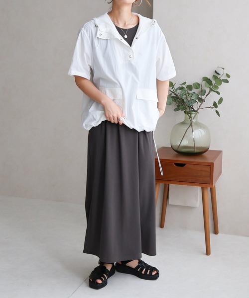 Social GIRL（ソーシャルガール）の「ウエストドロストワンピース（ワンピース・レディース・グレイッシュベージュ/チャコール/ブラック・M）」の12枚目の写真