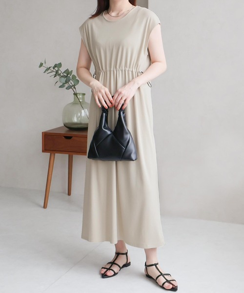 Social GIRL（ソーシャルガール）の「ウエストドロストワンピース（ワンピース・レディース・グレイッシュベージュ/チャコール/ブラック・M）」の15枚目の写真