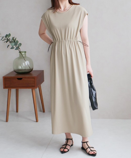 Social GIRL（ソーシャルガール）の「ウエストドロストワンピース（ワンピース・レディース・グレイッシュベージュ/チャコール/ブラック・M）」の13枚目の写真